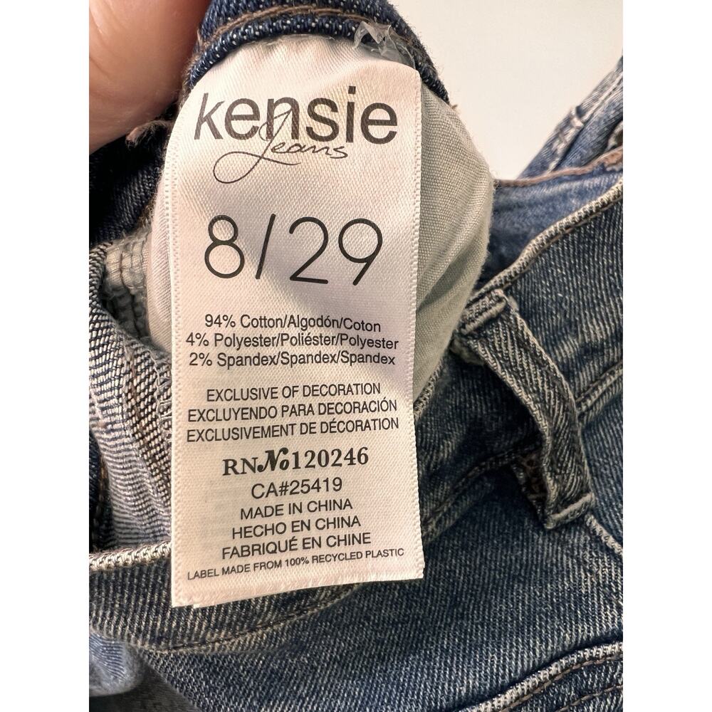 KENSIE JEANS Mid Rise Slim Straight Women’s Size 8/29 Raw Hem 30x27.5 Stretch - Picture 5 of 10